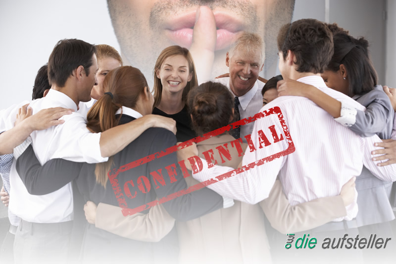 Gegenseitiges Vertrauen, dass auf der Basis eines diskreten Umgangs mit den Informationen und einer verbindlichen Verschwiegenheitserkärung beruht - open way institute – www.owi-die-aufsteller.ch